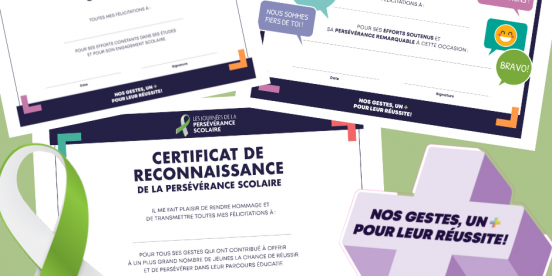 Remise de certificats de persévérance scolaire