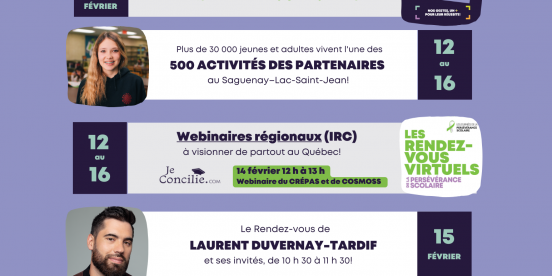 Les Journées de la persévérance scolaire, du 12 au 16 février 2024!